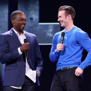 Chris Evans and Anthony Mackie at event of Captain America Civil War 2016