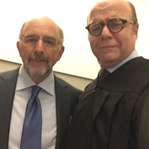 Extraordinary actor Richard Schiff and I on the set of The Affair