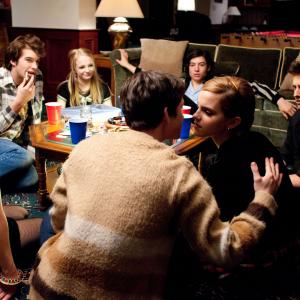 Still of Logan Lerman, Emma Watson, Mae Whitman, Reece Thompson, Ezra Miller and Erin Wilhelmi in The Perks of Being a Wallflower (2012)