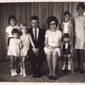 My parents Alcides and Tereza, and my five sisters. From left: Jacy, Luisa, Valeria, Yara and Maria Tereza. I'm the youngest, sitting next to Mom on the right.