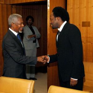 Wyclef Jean and Kofi Annan