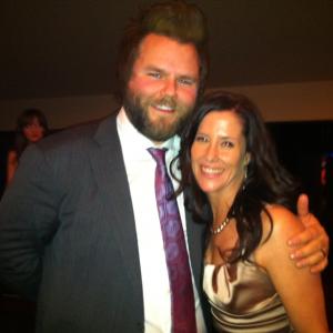 Sally Clelford and Tyler Labine at the 2011 Genie Awards.