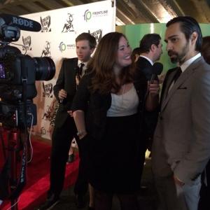 Interviewing Actor Matt Kuhr on the red carpet at the Chelsea Film Festival 2014.