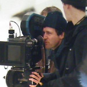 Director Doug Campbell on the set of Trapped Buried Alive