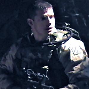 David Rountree as SSgt Scott Harbaugh in the war epic JFETS