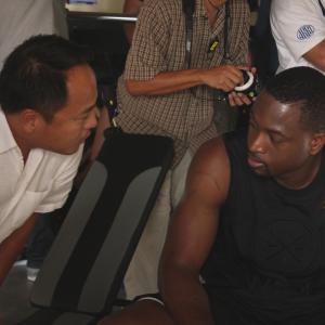 Minh Collins Dwyane Wade  Li Ning commercial shoot in Miami