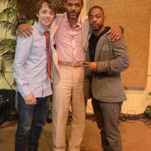 Randy J Goodwin with Ben C Adams and Keith KT Terrell on the set of The Job