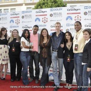 Randy J Goodwin Camryn Manheim Mimi Goodwin Variety of Southern Californias 1st Annual Poker Tournament at Paramount Pictures Studio