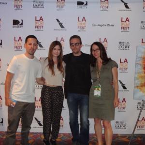 JUNE 21, 2013 Pictured at the LAFF world premiere of Tapia are (L-R): Director Eddie Alcazar, producer Andrea Monier, BMI composer Kurt Oldman and BMI Senior Director of Film/TV Relations Lisa Feldman.