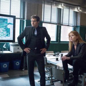 Still of Kristoffer Polaha and Genevieve Angelson in Backstrom (2015)