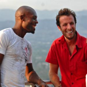 Fabrice Sopoglian on set with actor Jimmy jeanLouis