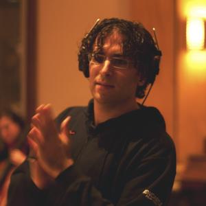 Michael Yezerski conducting the orchestra at The Black Balloon sessions