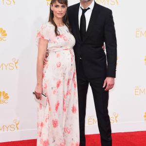 Amanda Peet and David Benioff at event of The 66th Primetime Emmy Awards 2014
