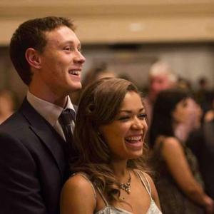 Still of George MacKay and Antonia Thomas in Sunshine on Leith (2013)
