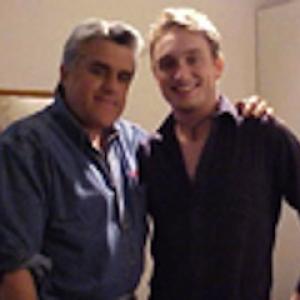 Ben backstage with Jay Leno on set of 