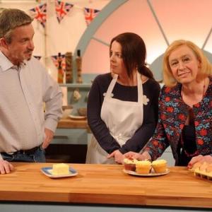 Joanna Jeffrees as the Great British Bake Off baker alongside Harry Enfield  Paul Whitehouse in the comedy sketch show Harry  Pauls Story of the 2s on BBC 2