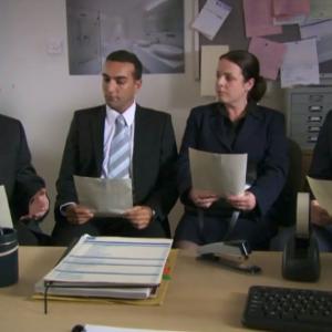 Joanna Jeffrees as the Female Job Candidate in the Channel 4 award winning TV Series 'Peep Show'. Series 8. Episode 1. Alongside David Mitchell.