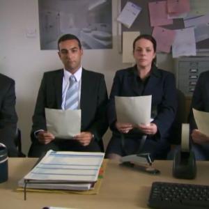 Joanna Jeffrees as the Female Job Candidate in the hit Channel 4 TV Comedy Series 'Peep Show'. Series 8. Episode 1. Alongside David Mitchell.