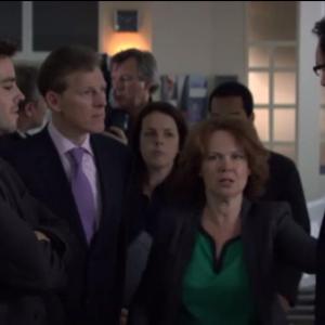 Joanna Jeffrees as the Private Secretary in the BBC 1 TV Series Holby City alongside Guy Henry Eve Matheson Peter Coxon Mohamed Elhossainy and Micheal Byers Series 15 Episode 1