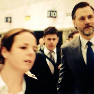 Joanna Jeffrees in 'The 7.39', as the daily miserable commuter, alongside David Morrissey.