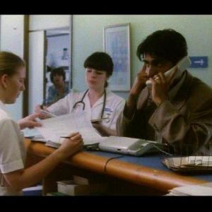 Joanna Jeffrees as Nurse Angell in 'Bribery & Corrruption'.