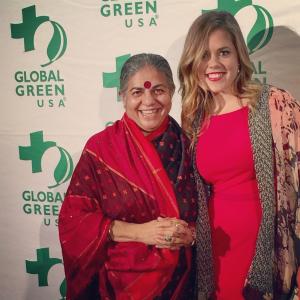 Vandana Shiva and Kaiulani Kimbrell at the Global Green Awards