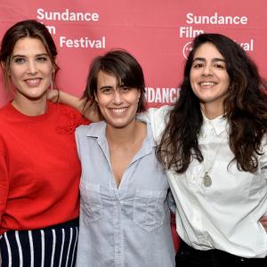 Cobie Smulders Kris Swanberg and Andrea Roa at event of Unexpected 2015