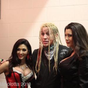 On set with Pro Wrestlers VS Zombies starsTaya Parker Shannon M Hart  Facade