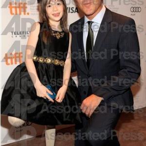 Onata Aprile left a cast member in the film What Maisie Knew poses with executive producer Todd Labarowski at the premiere of the film at the 2012 Toronto Film festival Friday Sept 7 2012 in Toronto