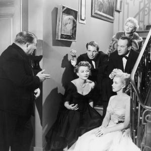 Marilyn Monroe, Anne Baxter, George Sanders, Celeste Holm, Gary Merrill and Gregory Ratoff at event of All About Eve (1950)