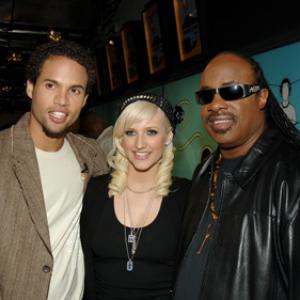 Stevie Wonder Quddus and Ashlee Simpson at event of Total Request Live 1999