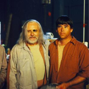Frank with Anthony Hopkins on the set of 