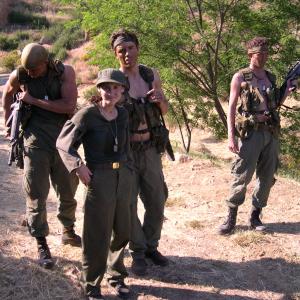 Jeanne Marie Spicuzza as ANGELA on location of Field Day with Will Keir as CHRIS Robert DoBrev as JOEY and Billy Bradley as RILEY