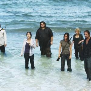 Still of Jeff Fahey, Emilie de Ravin, Jorge Garcia, Josh Holloway and Yunjin Kim in Dinge (2004)
