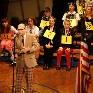 Greg Stuhr and company with guest spellers Julie Andrews and Emma Walton Hamilton in THE 25TH ANNUAL PUTNAM COUNTY SPELLING BEE at Circle in the Square