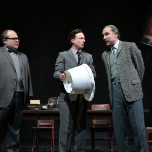 Tony Manna Brad Heberlee and Greg Stuhr in the Yale Rep production of Rolin Jones THESE PAPER BULLETS!