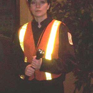 Christina on the set of Sinner 2003 as Officer June