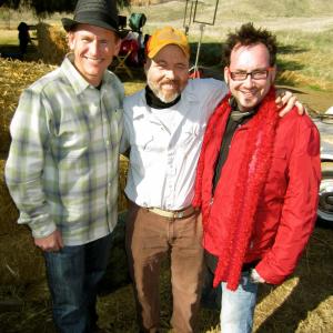 Cort Howell, Clint Howard & Paul Morrell on the set of HUFF