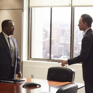 Still of Wendell Pierce and Patrick J. Adams in Suits (2011)