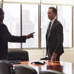 Still of Wendell Pierce and Patrick J Adams in Suits 2011