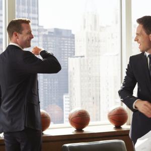 Still of Gabriel Macht Michael Ross and Patrick J Adams in Suits 2011