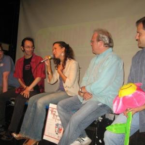 Peter New, Mike Jackson, Simone Bailly, Gary Harvey, Peter DeLuise at a Q & A for THE BAR