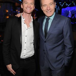 Actors Neil Patrick Harris and Bryan Cranston attend the 2014 Tony Honors Cocktail Party at the Paramount Hotel on June 2 2014 in New York City