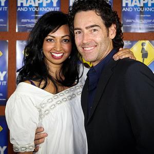 Actor John Fortson with Co Star Sharmila Devar at the premier of the film, Happy and You Know It, in which they star. Directed by Deepti Gupta