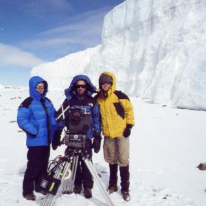 Heidi Albertsen right is photographed at 19000 feet while filming the IMAX film Kilimanjaro To the Roof of Africa in 2001 along with members of the production crew