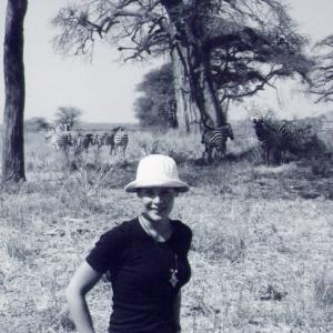Heidi Albertsen in the Ngorongoro Crater Tanzania in 2002