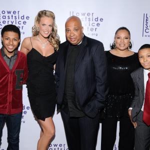 Diggy Simmons, Heidi Albertsen, Reverend Run, Justine Simmons, and Russy Simmons at a fundraiser for the Lower Eastside Service Center, May, 2010.