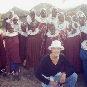 Heidi Albertsen visits a Masai village tribe in the Ngorongoro Crater East Africa Tanzania in 2002