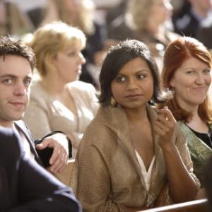Still of Kate Flannery, B.J. Novak and Mindy Kaling in The Office (2005)