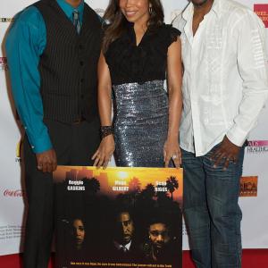 Reggie Gaskins Maya Gilbert and Sean Riggs at the Pan African Film Festival Red Carpet for The Lying Truth